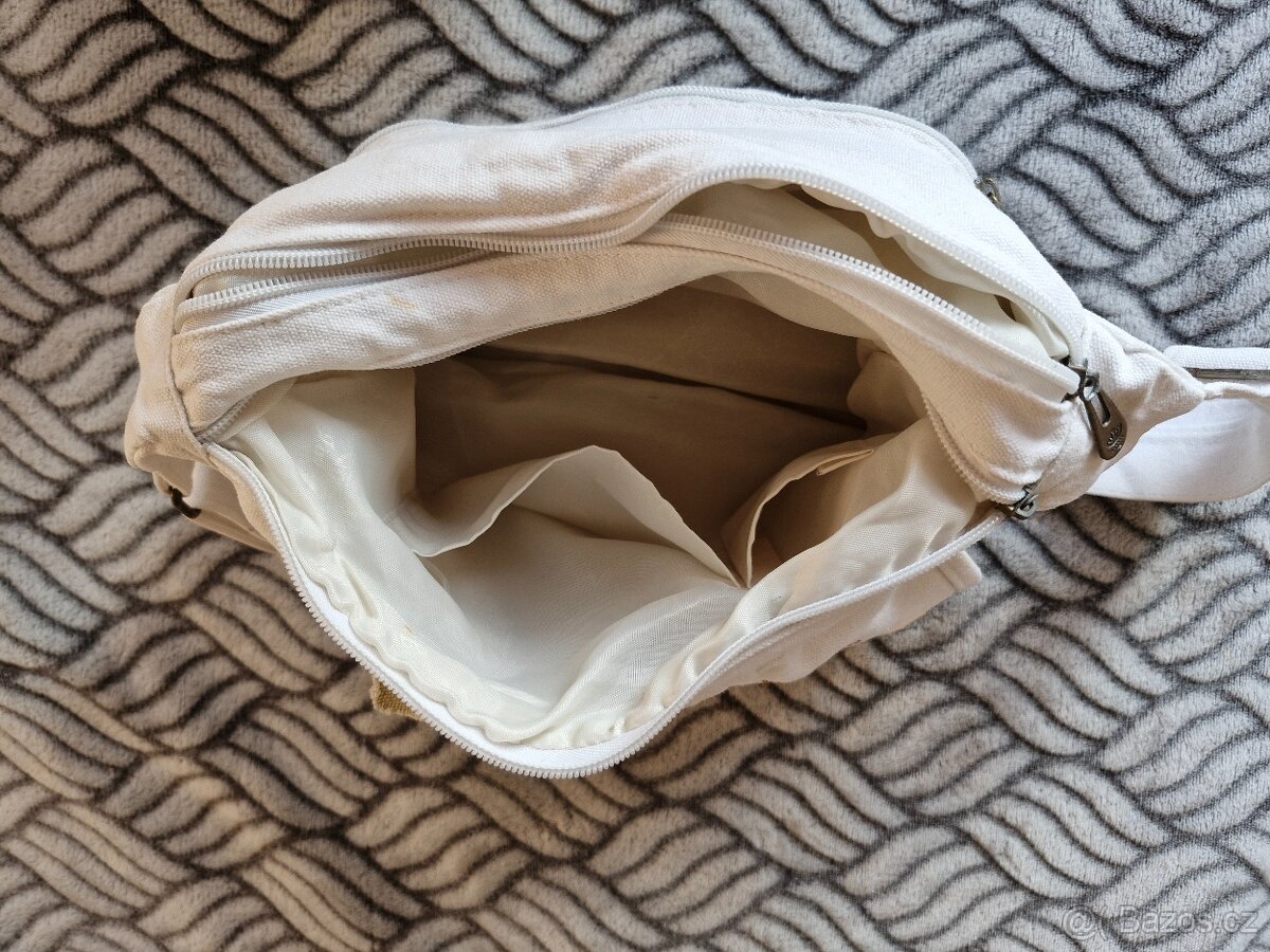 Plátěná kabelka,taška, žebradlo - 5