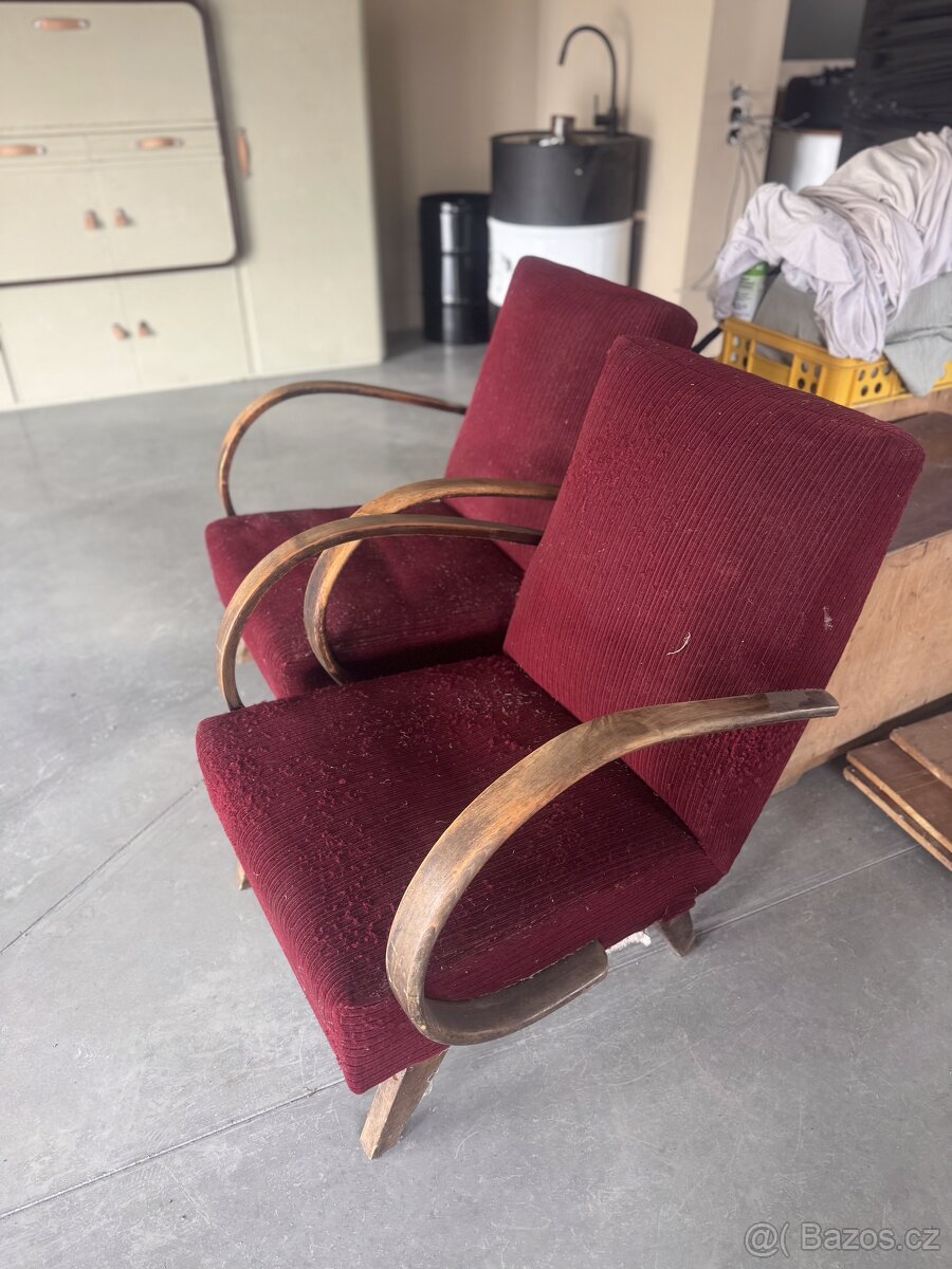 komoda + křesla Halabala starožitnosti, mycák - 5