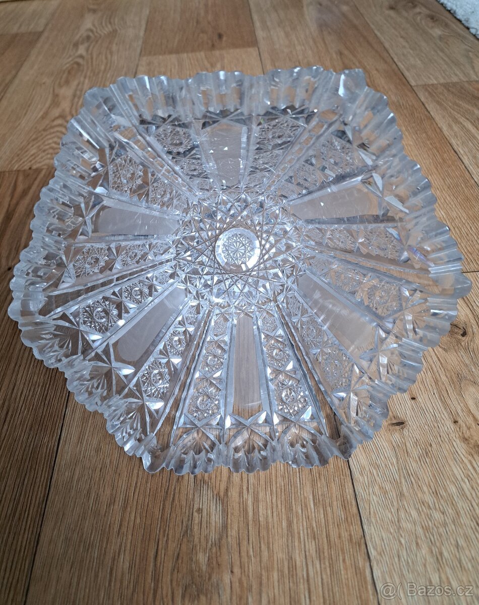 starožitné broušené sklo český křišťál - 5