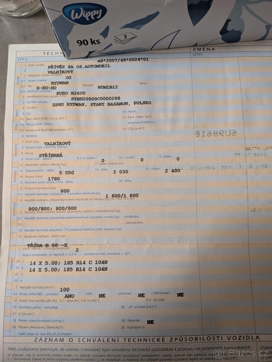 Přívěsný vozík brzděný - 5