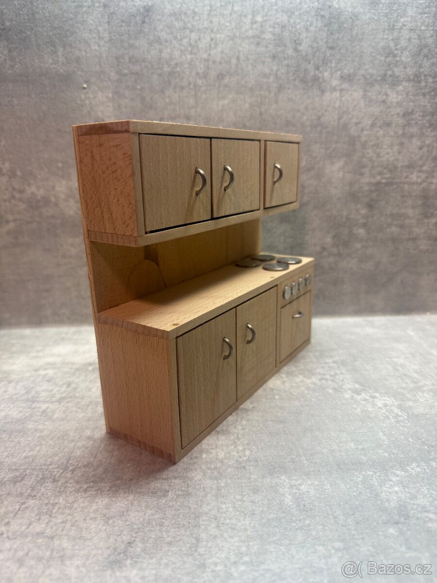 Ručně vyráběná sada dřevěného mini nábytku z buku - 5