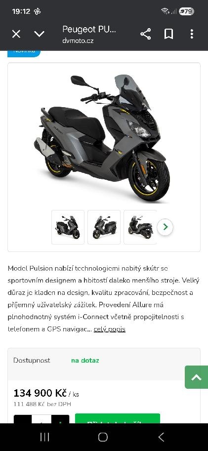 Zánovní skútr Peugeot Pulsion125 GT, rok 2025, v záruce - 5