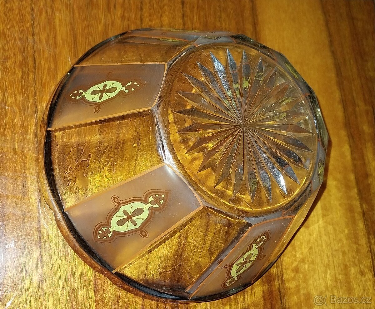 Broušená retro malovaná mísa - 5