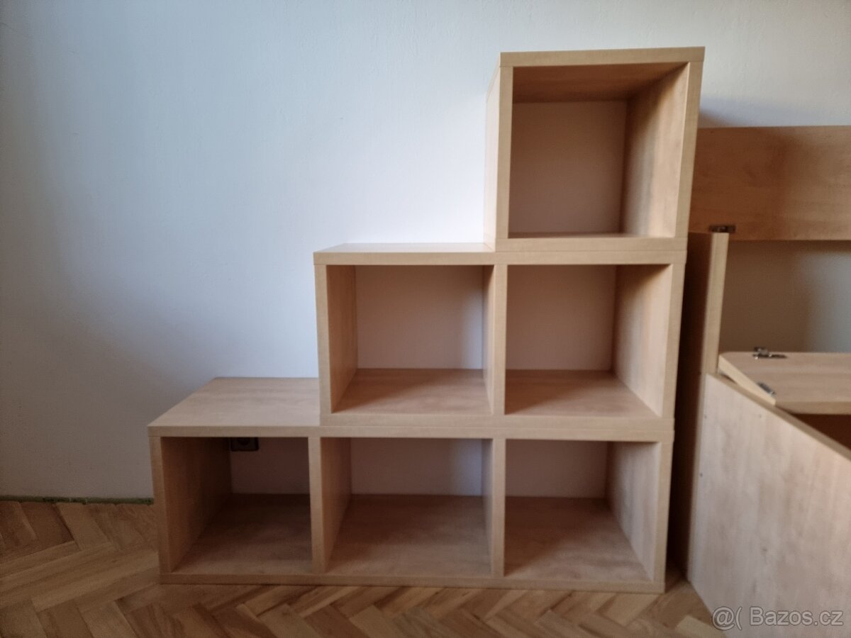 Sestava postel, skříňka a poličky. - 5