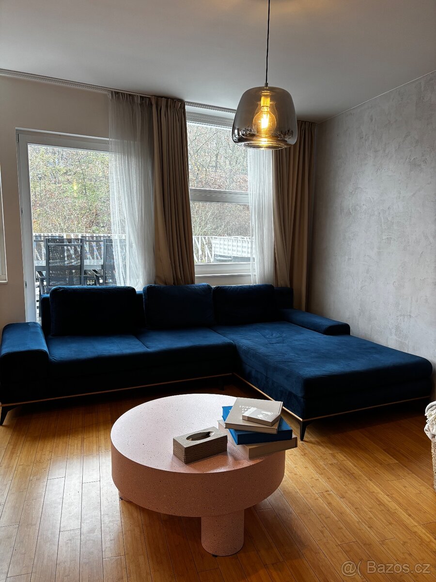 Rohová pohovka Planet z Bonami Semišová, Pravý roh - 5