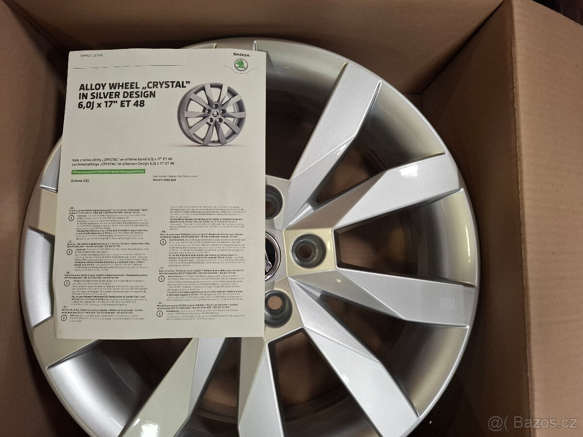 Nové orig. alu disky Škoda Octavia III 6x17 ET48 5x112mm - 5