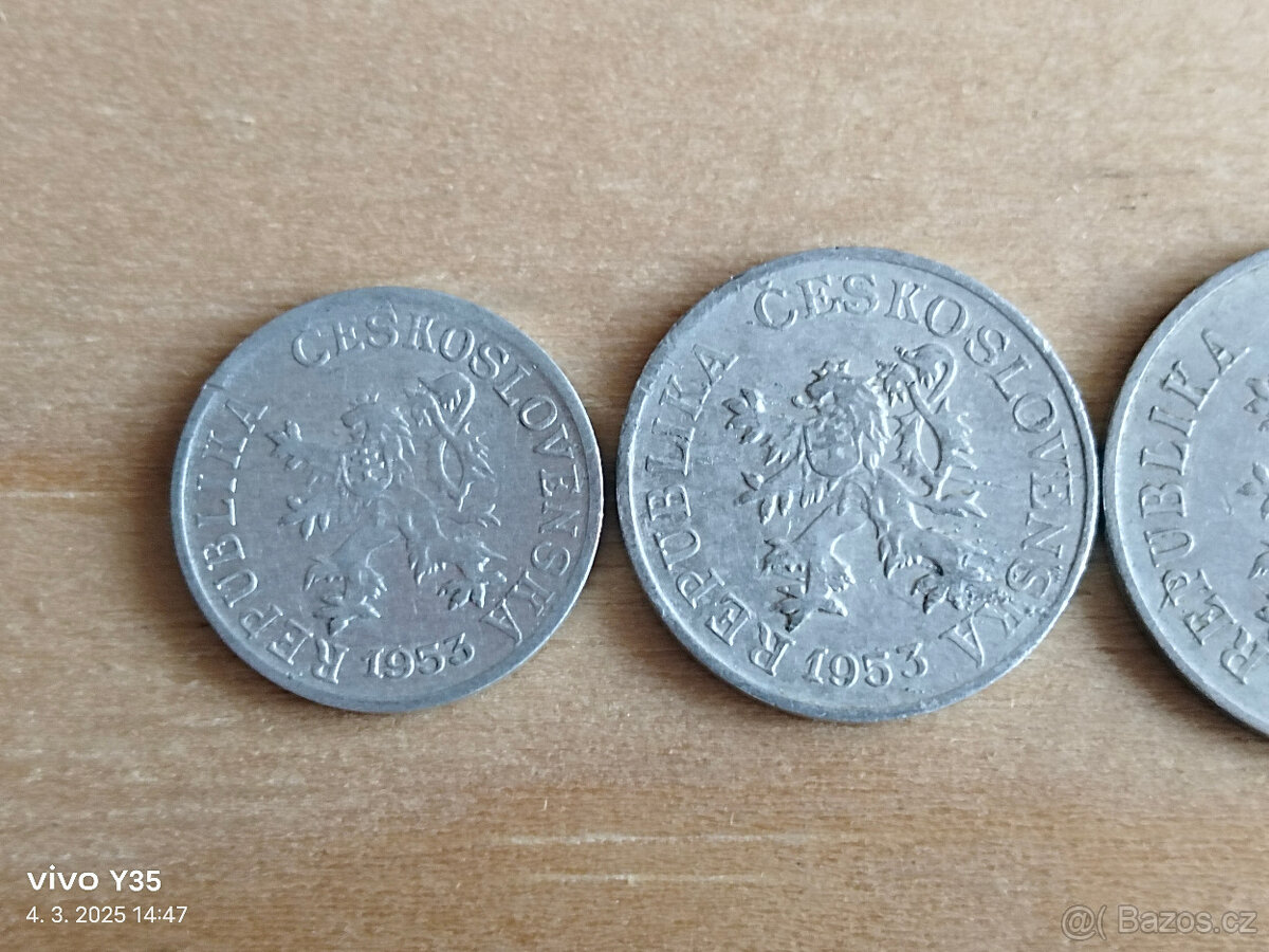 Haléře Československo 1953 - 5