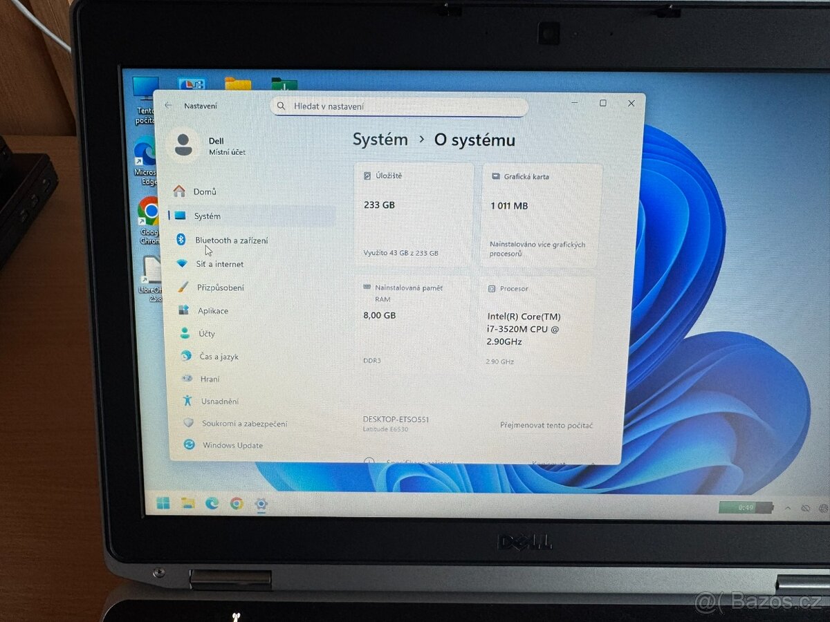 Notebook Dell Latitude E6530, SSD disk, Windows 11, záruka - 5