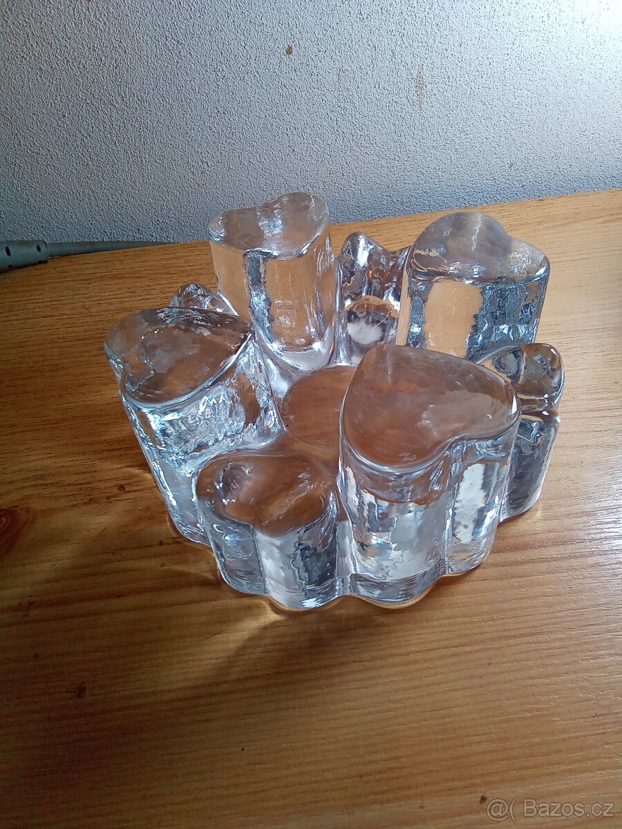 Skleněný svicen šest srdcí - 5