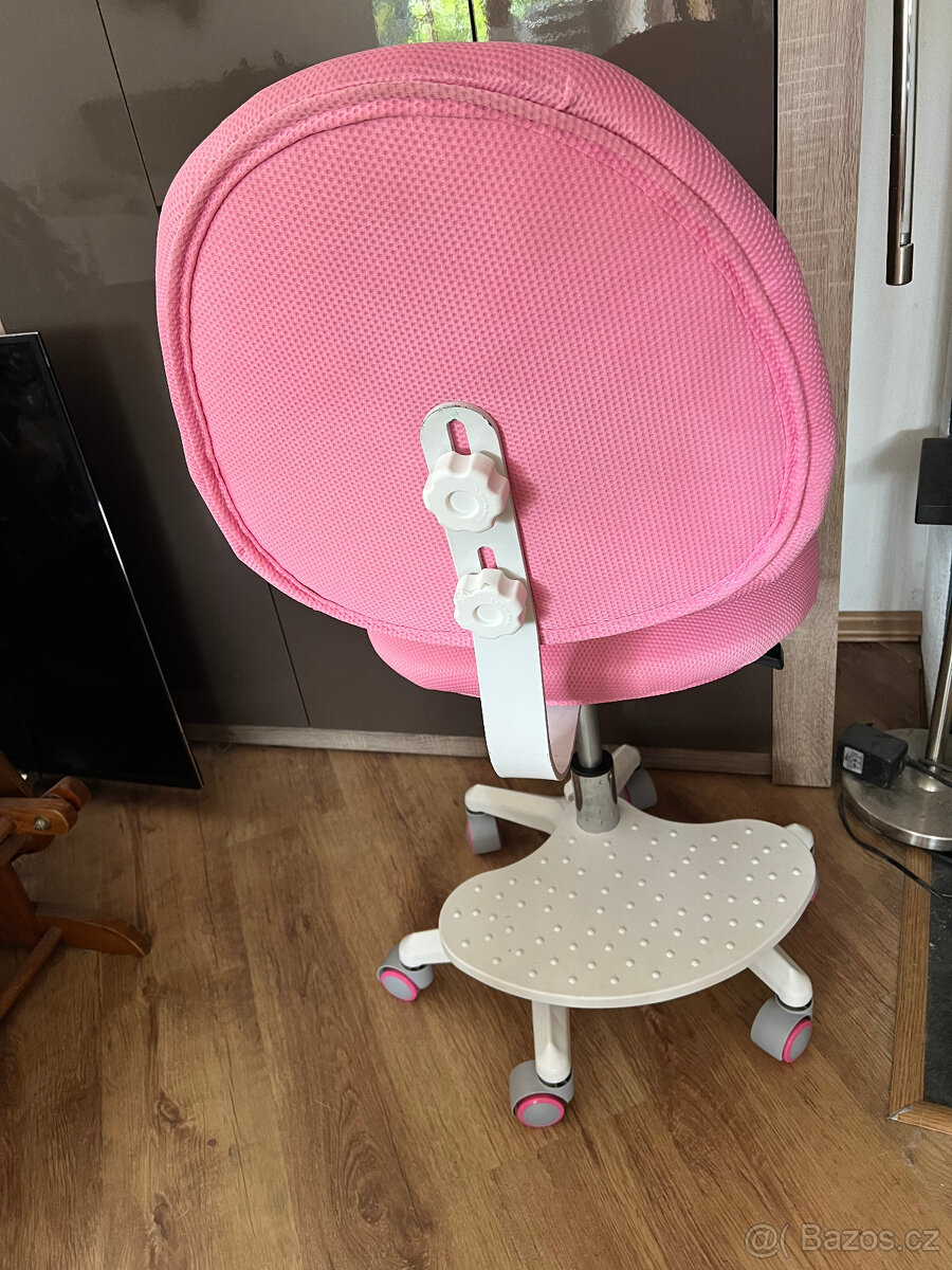 Kolečková židle růžová - TOP nová - 5