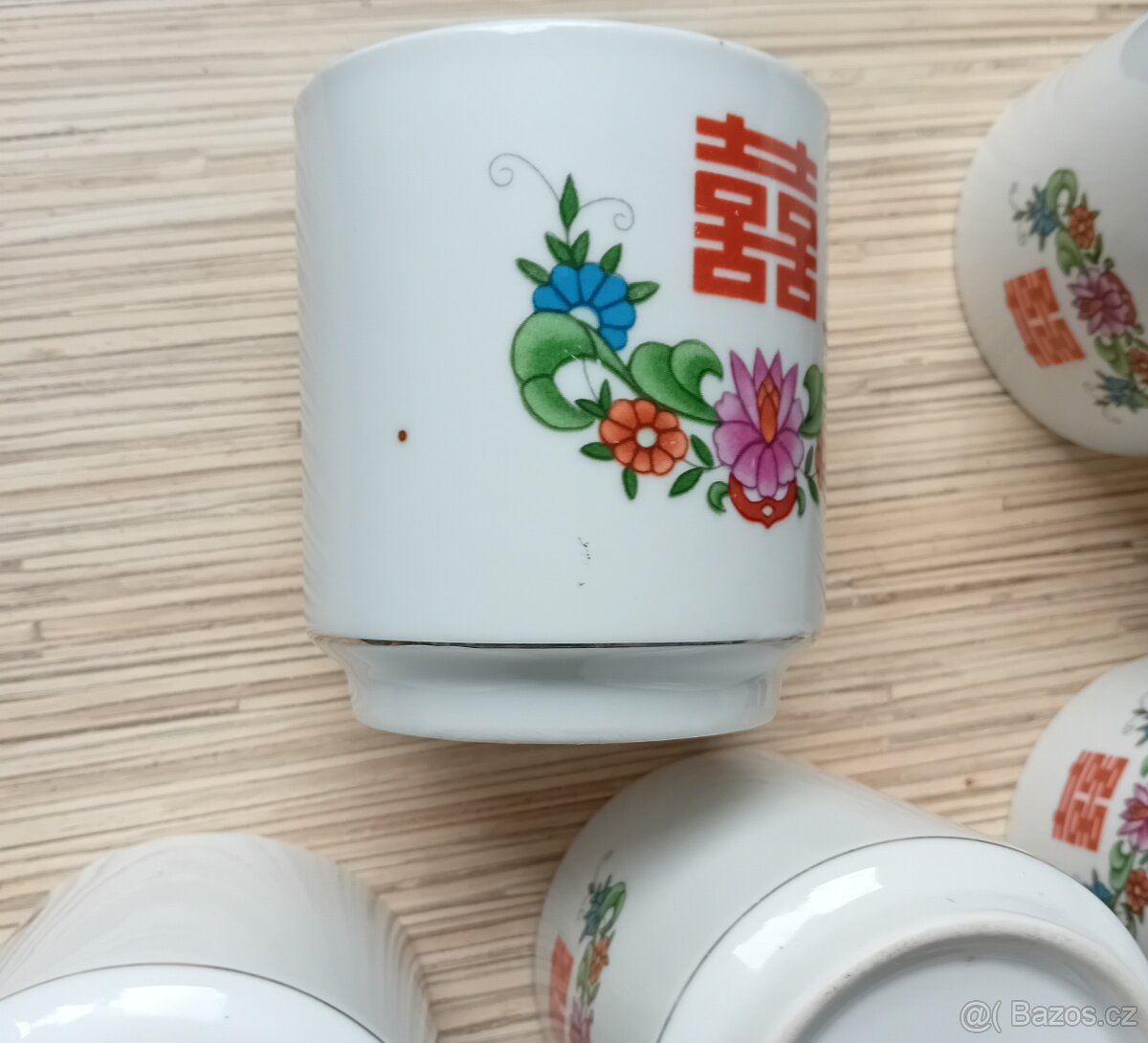 čínský porcelán hrnečky 6+1 - 5