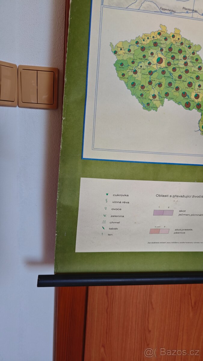 Školní mapa ČSSR, zemědělství - 5