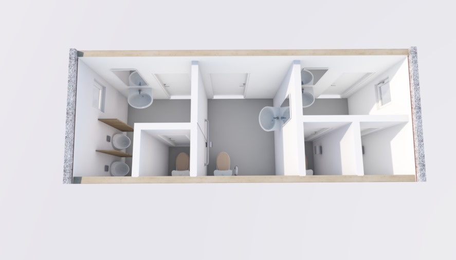 Sanitární modul 6,3x2,4 m M/Z/invalidy - 5