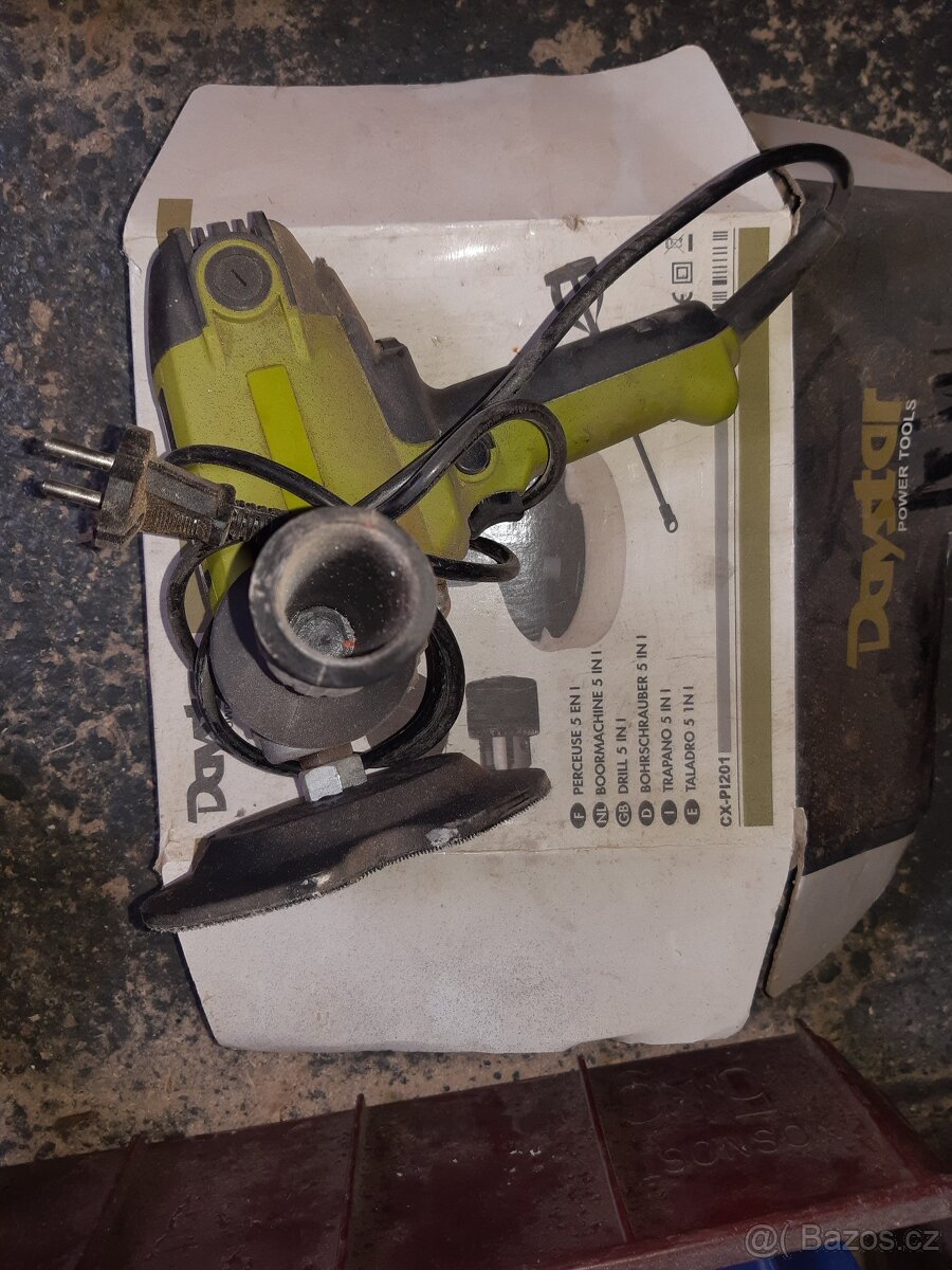 Retro vrtačka + přímá bruska Narex, leštička, mafl - 5