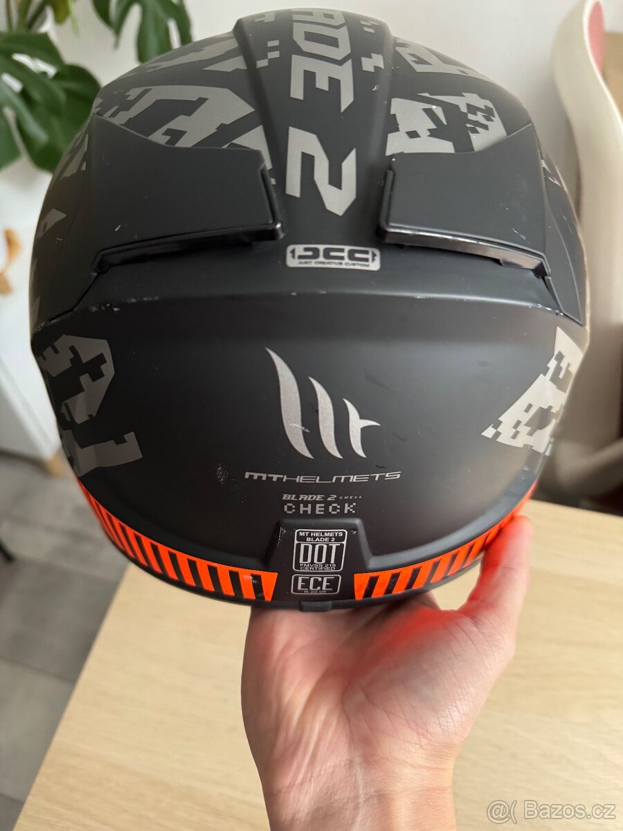 Integrální helma MT BLADE 2SV CHECK Matt Grey – velikost S - 5