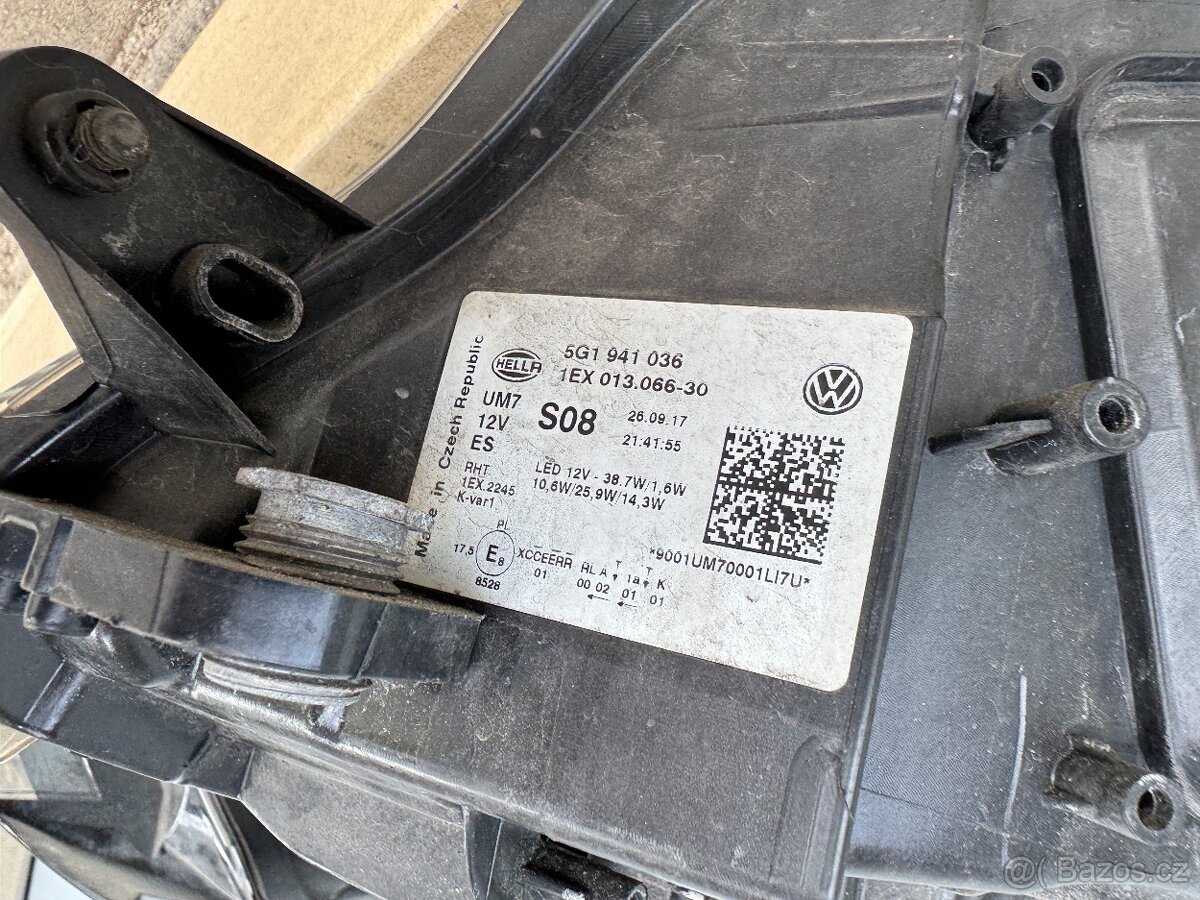 levý a pravý full led světlomet VW GOLF VII lift - 5