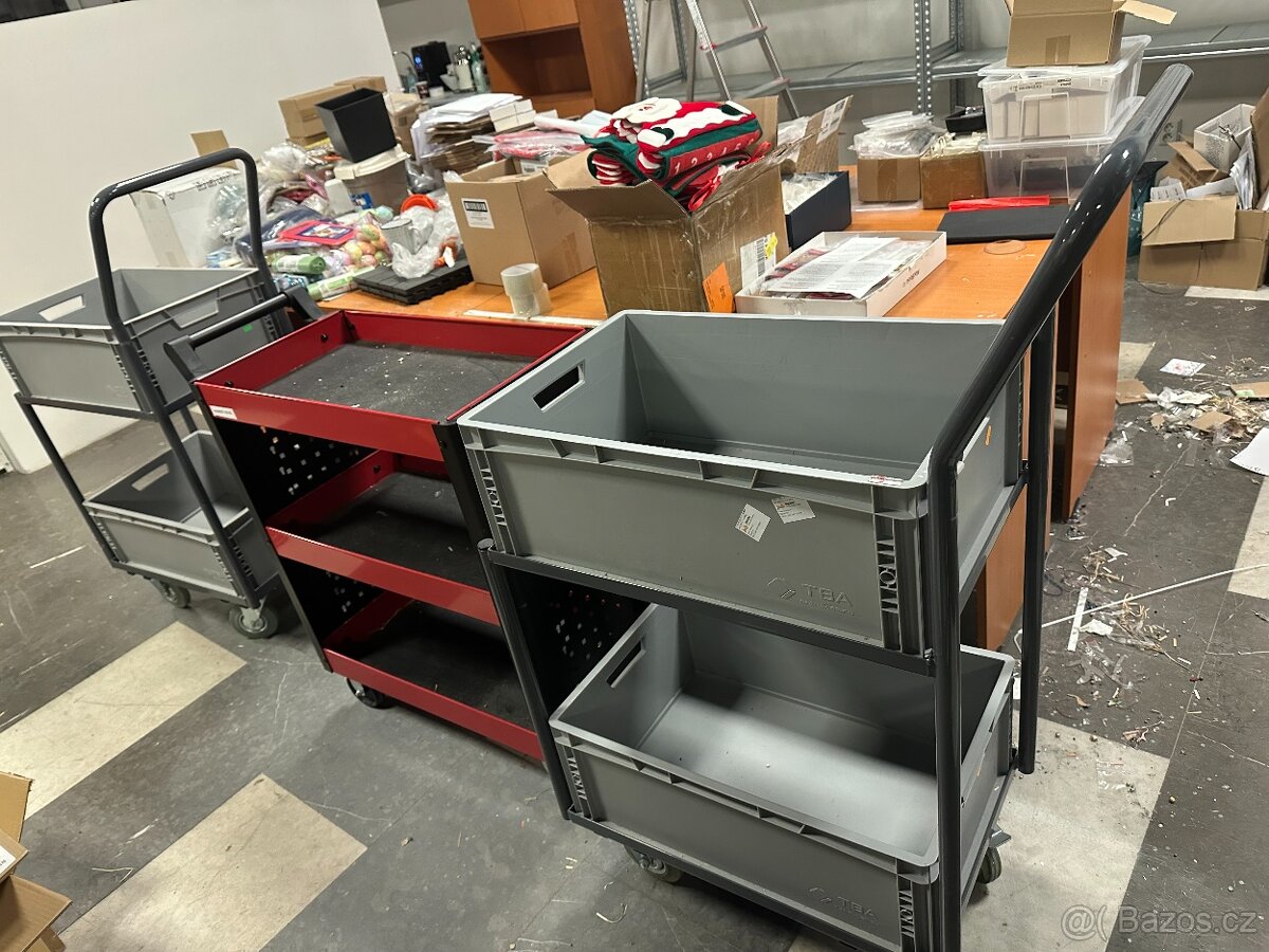 Výprodej kanceláře / provozovny – Vozík + přepravky 3500 - 5