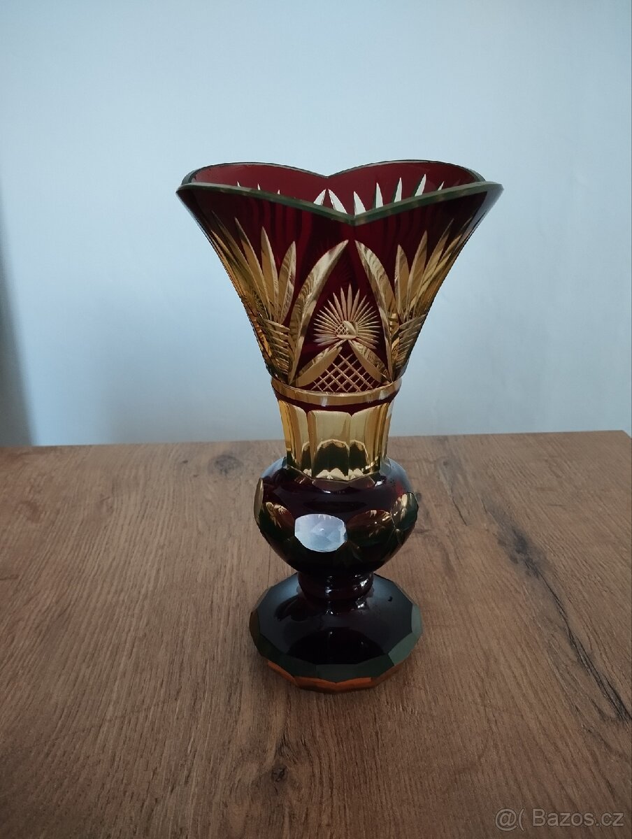 Broušená starožitná váza - 5