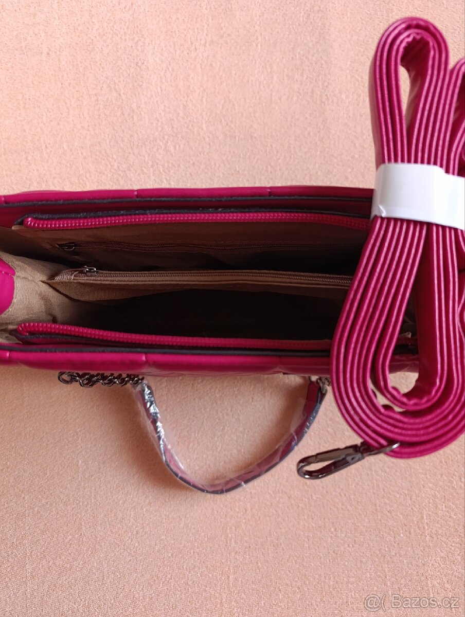 Krásná růžová kabelka Karl Lagerfeld přes rameno zcela nová - 5
