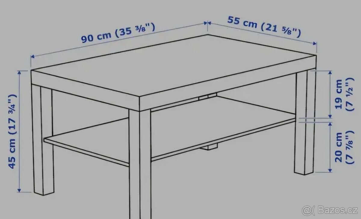 Ikea konferenční stolek barva bílá, použitý - 5