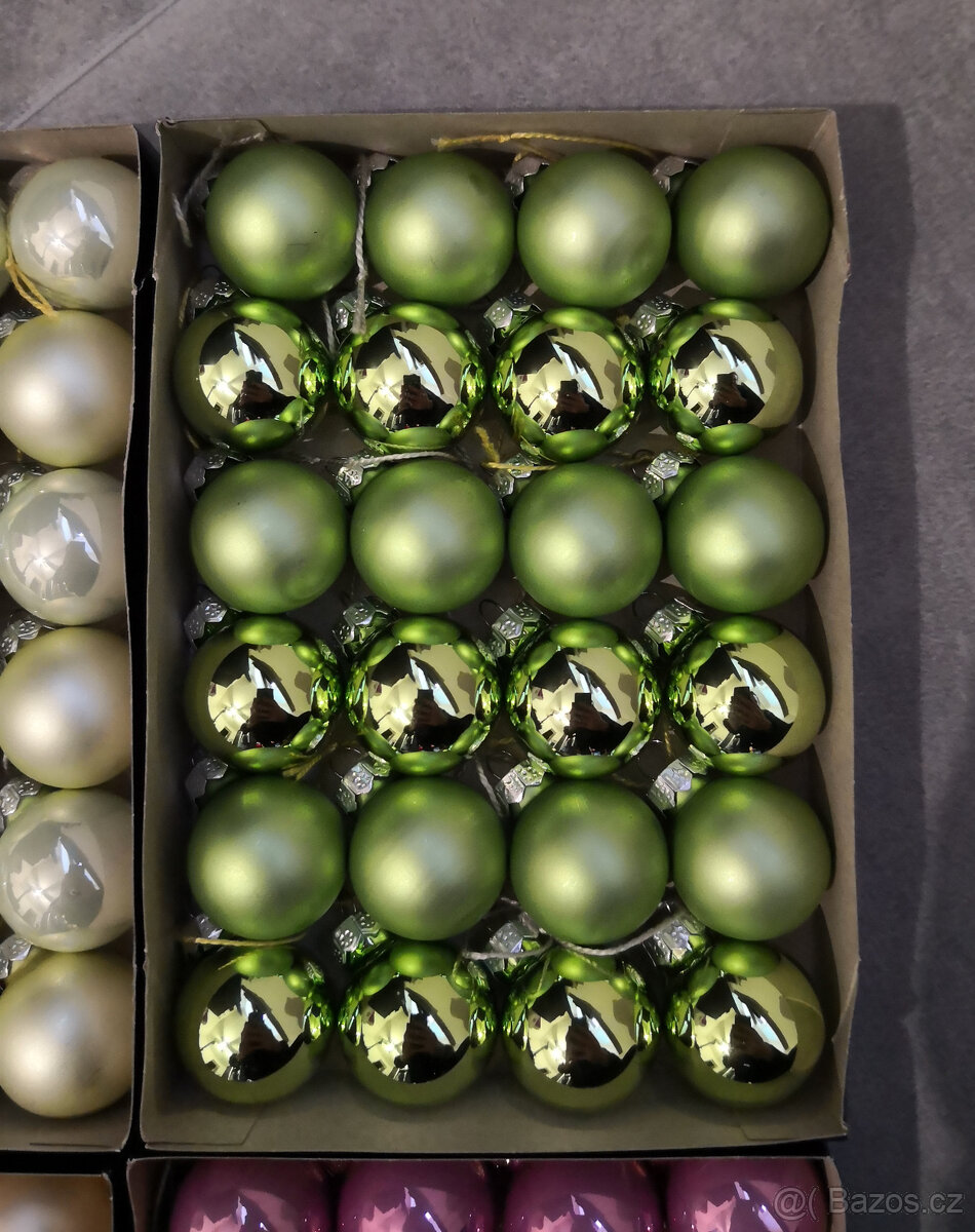 Vianočné ozdoby sklenene perleťové gule - 5