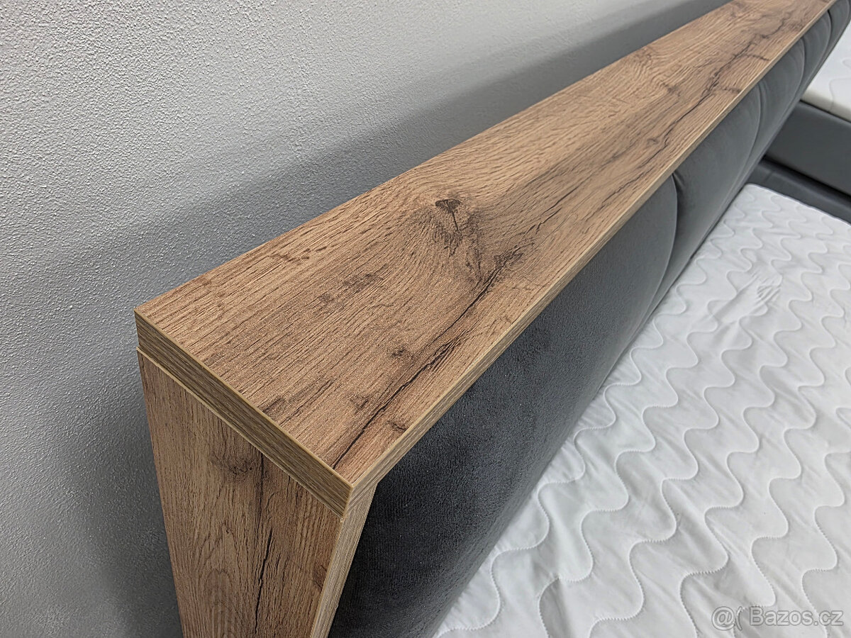 Nová boxspring postel LOLLI 7 180x200 cm tmavě šedá - 5
