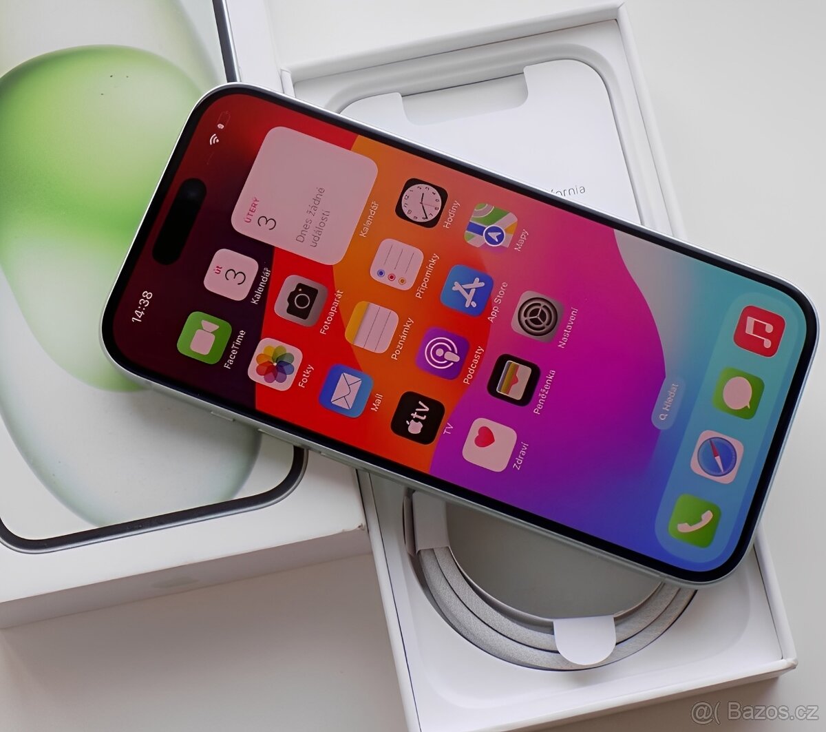 iPhone 15 Green BATERIE 100% TOP - 5