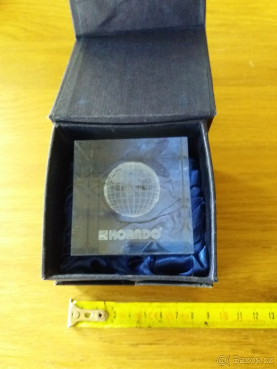 Skleněné těžítko - kostka - zeměkoule - reklamní - 5