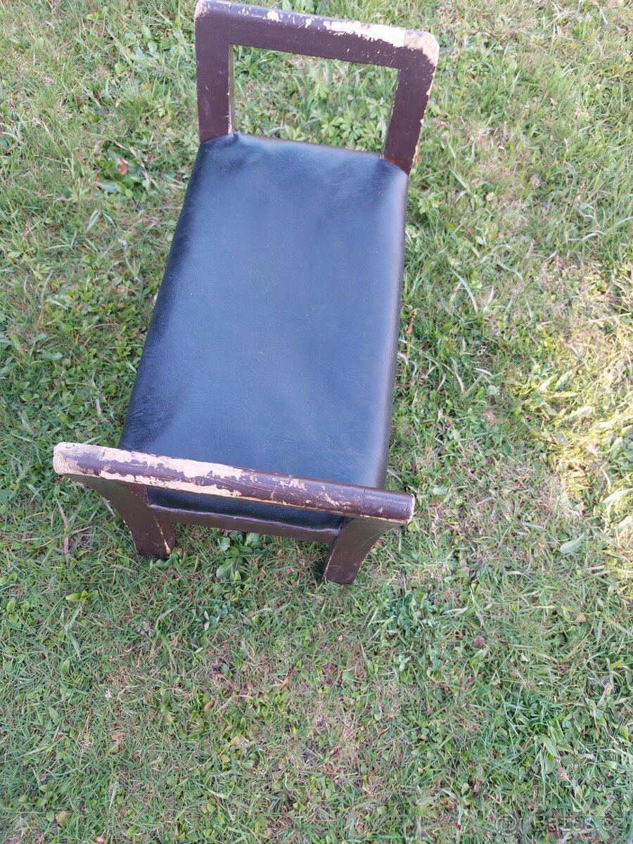 Starožitná retro dřevěná stolička - 5