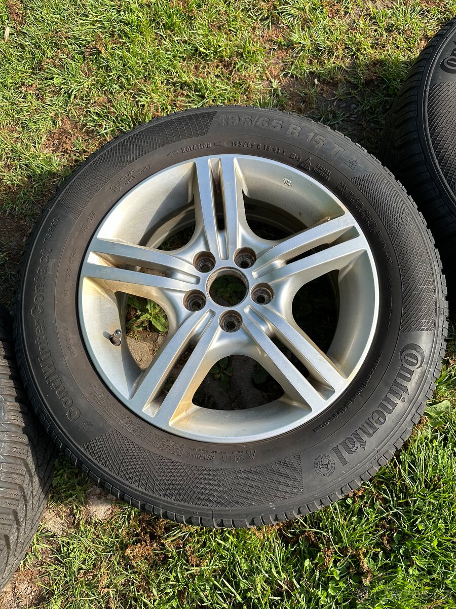 4x Alu kola 5x100 r15, ET 48, 6JJx15 + pneu 195/65 R-15 - 5