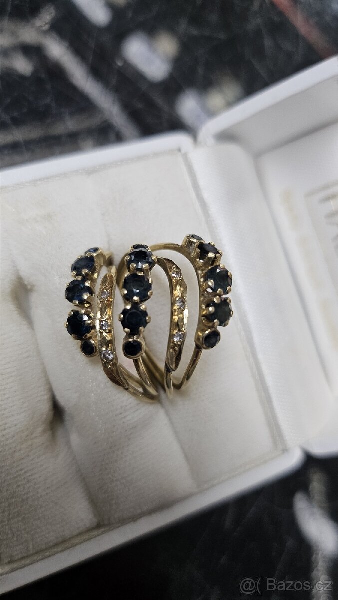 Prodám dámský zlatý prstýnek s kamínky - 5