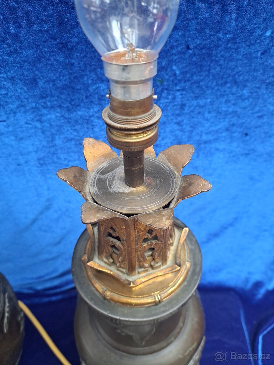 Dvě bronzové lampy - 5
