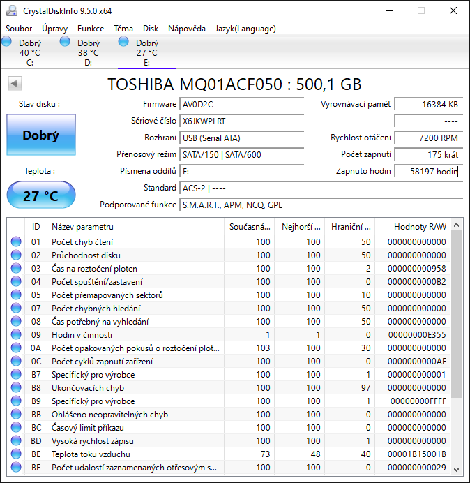 Externí HDD 500GB, USB 3.0 - 5
