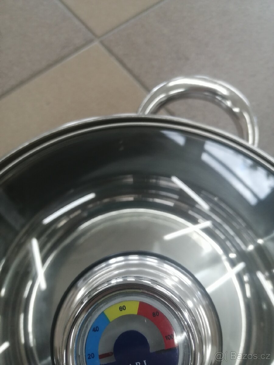Hrnce sada nerez nádobí 8dilu s teploměrem na indukci atd - 5