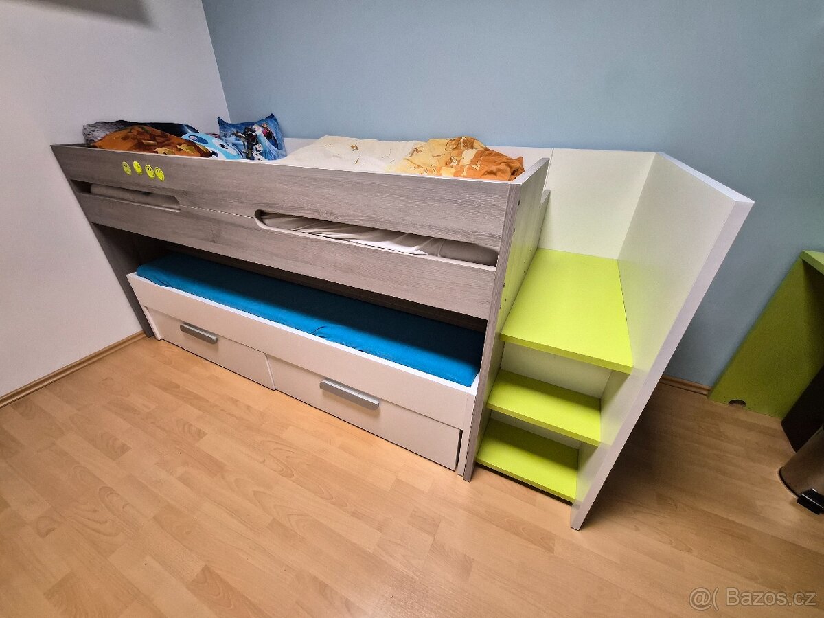 Multifunkční dětská dvoulůžková patrová postel (přistýlka) - 5