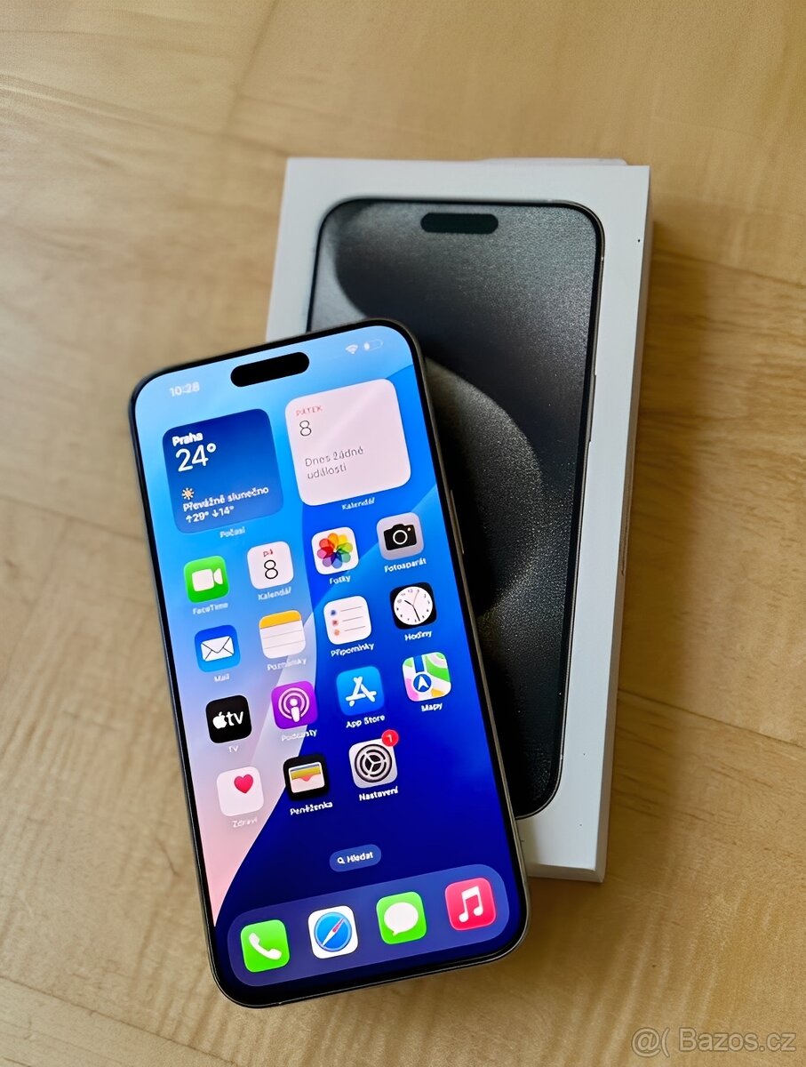 iPhone 15 Pro White Titanium BATERIE 100% TOP - 5