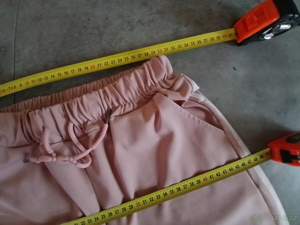 Starorůžové tepláky vel.M - 5