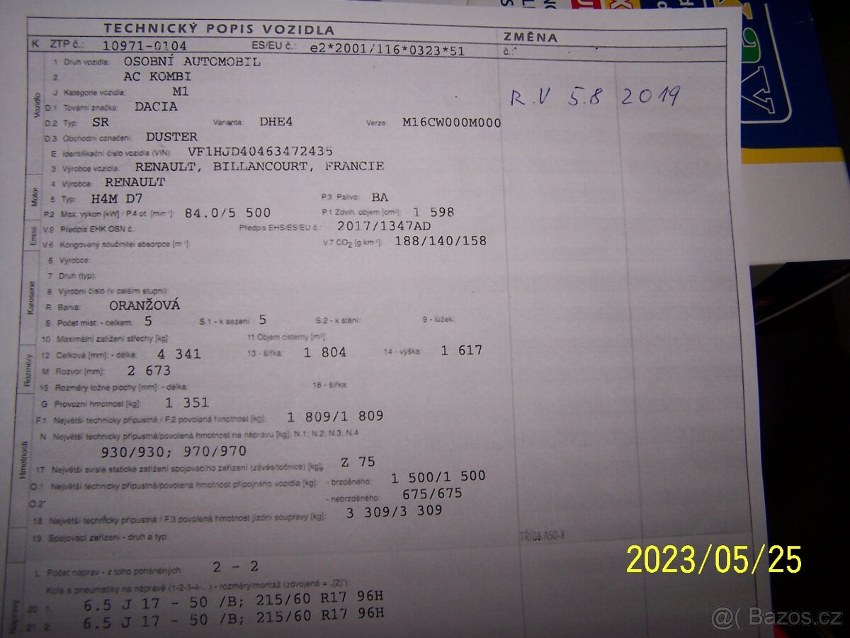 DACIA DUSTER II- Převodovka 6st - 5