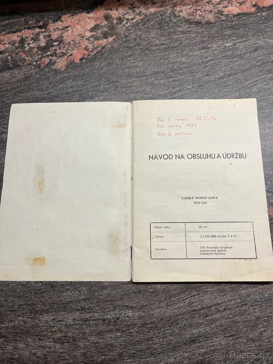 Moped Jawa Babetta typ 210 návod na obsluhu - 5