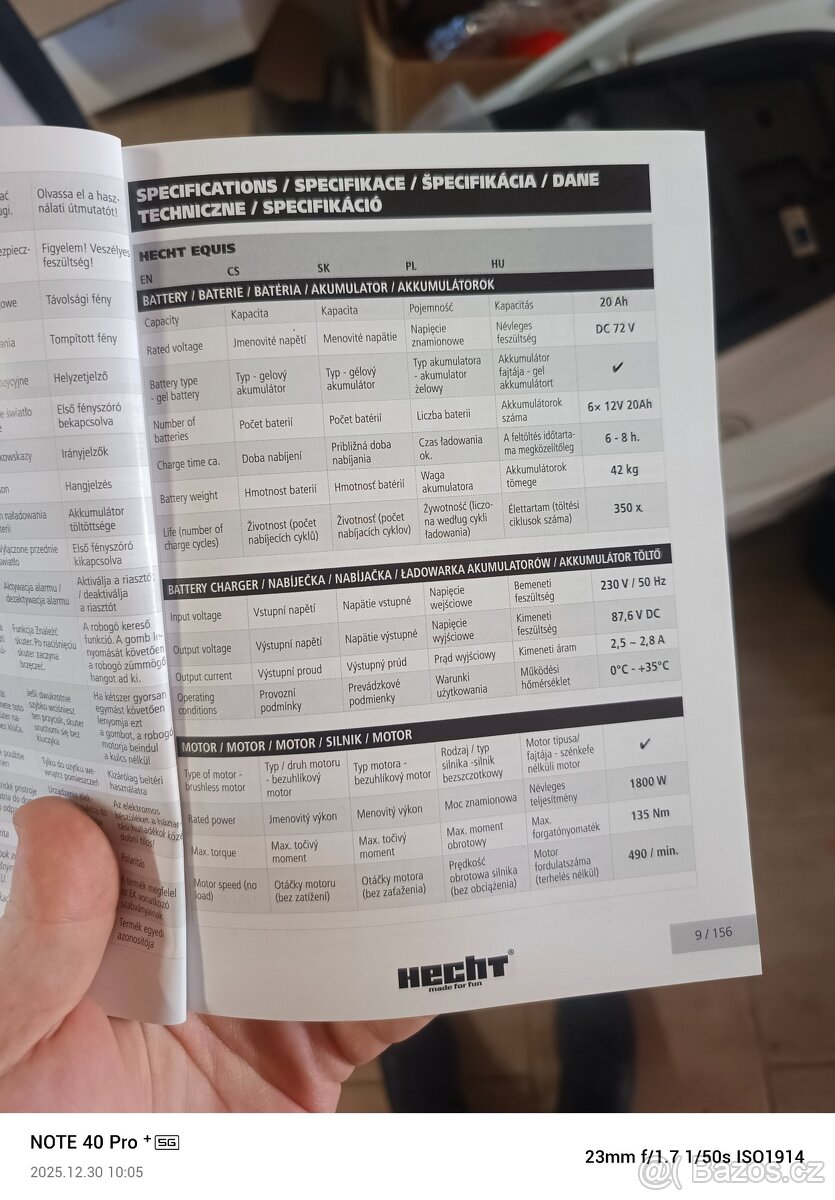 Elektrický skútr HECHT EQUIS - 5