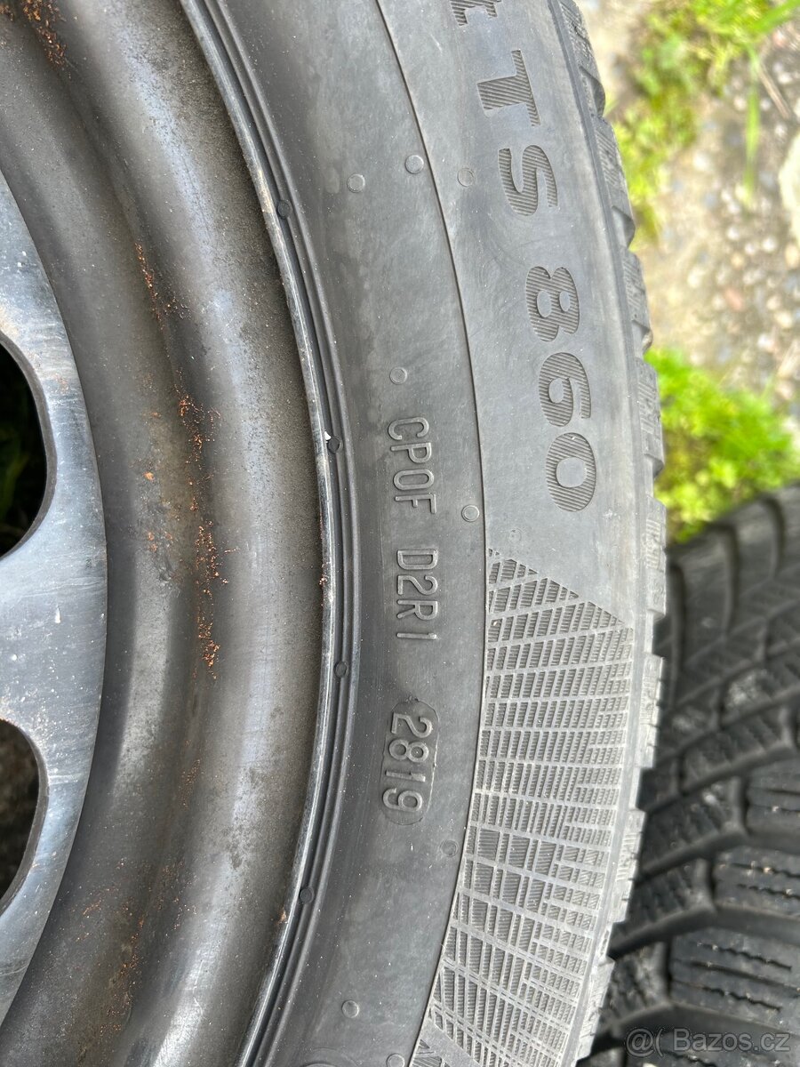 Zimní pneu Continental 205/55/16 s plech ráfky - 5