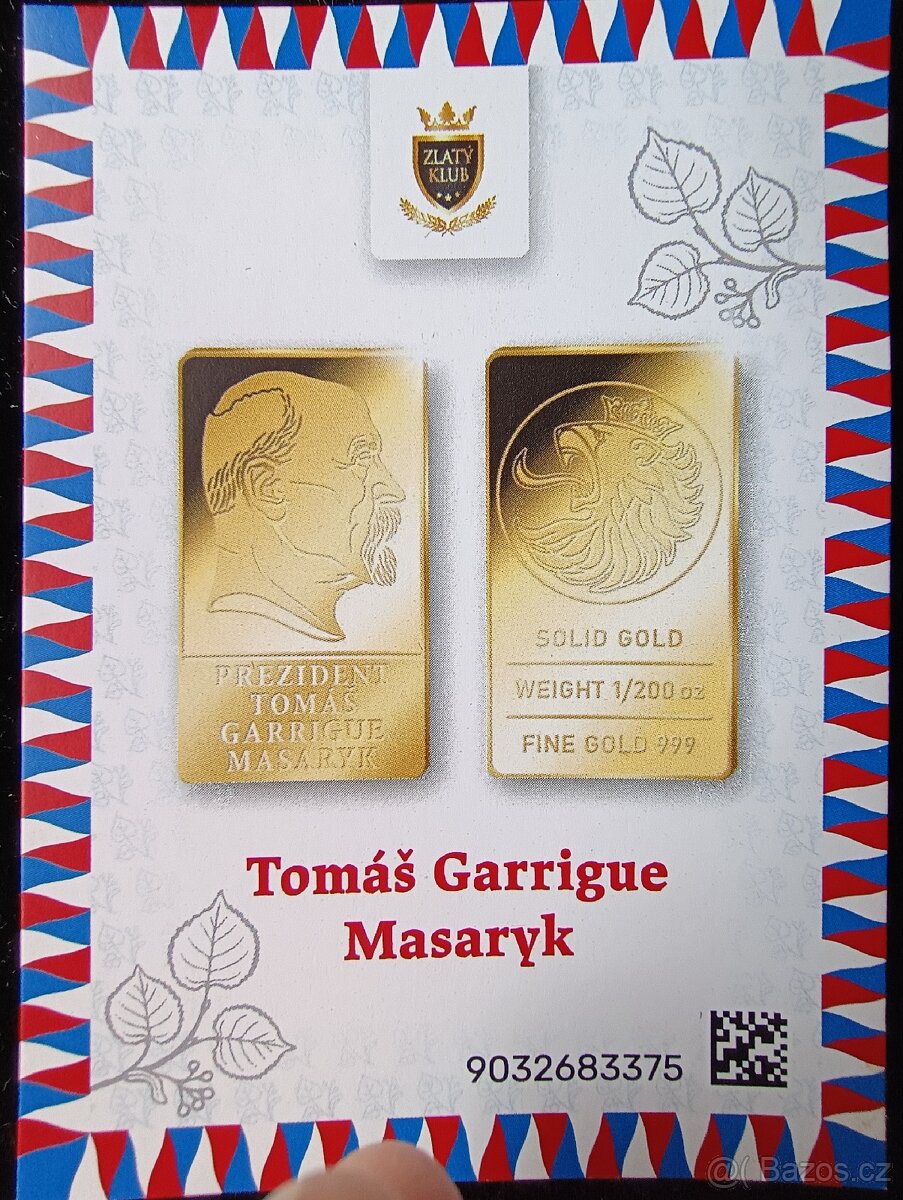 Zlatá cihlička 999/1000 Masaryk - 5