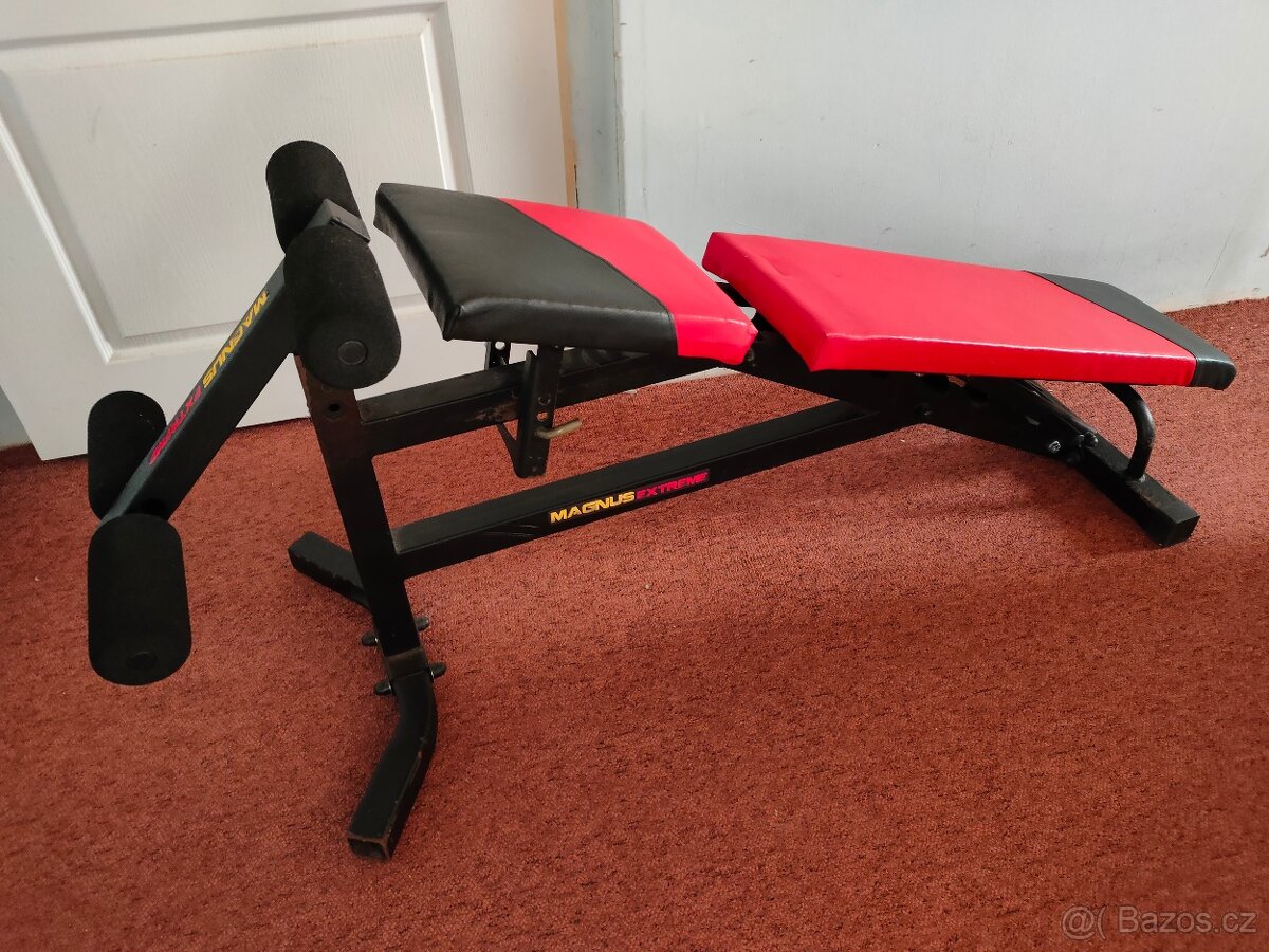 Vybavena posilovací lavice, kladky,, 360kg, polohovací - 5