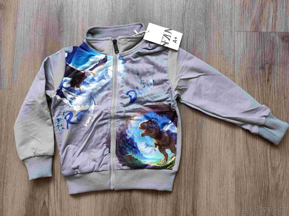 Chlapecká mikina traktor/dinosaurus nová - 5