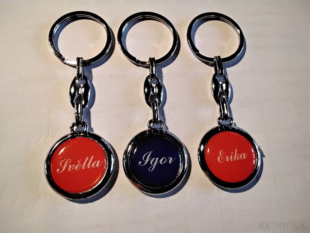 Přívěšky ke klíčům, kovové oboustranné - 5