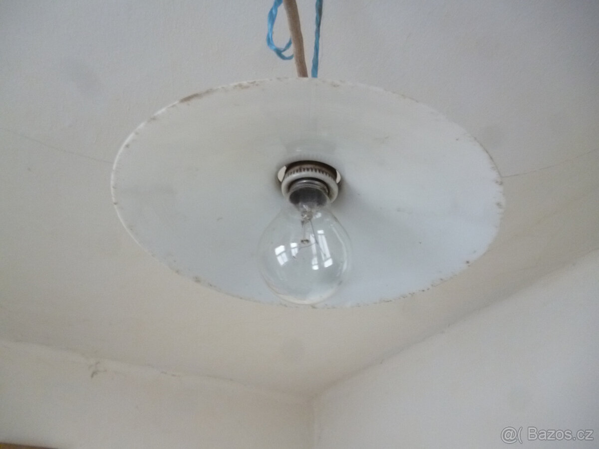 Starožitné industriální svítidlo „Talíř“ - 5