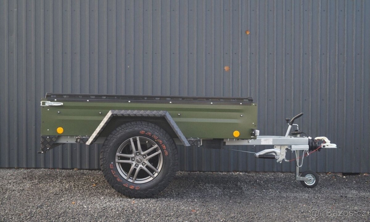 Kvalitní OFFROAD Přívěsný Vozík Valník 1t Zelený Böckmann