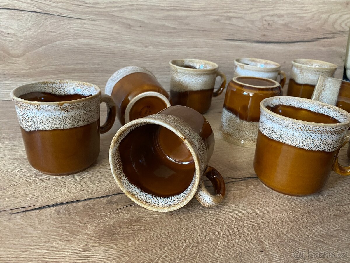 hren keramický hrnek hrneček sada hnědé hrnky - 5