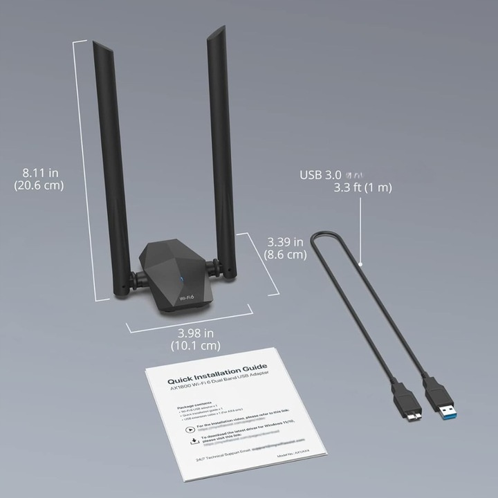 Brostrend Wireless AX1800 WiFi 6 USB Adapter, MU-MIMO, WPA3 - 5