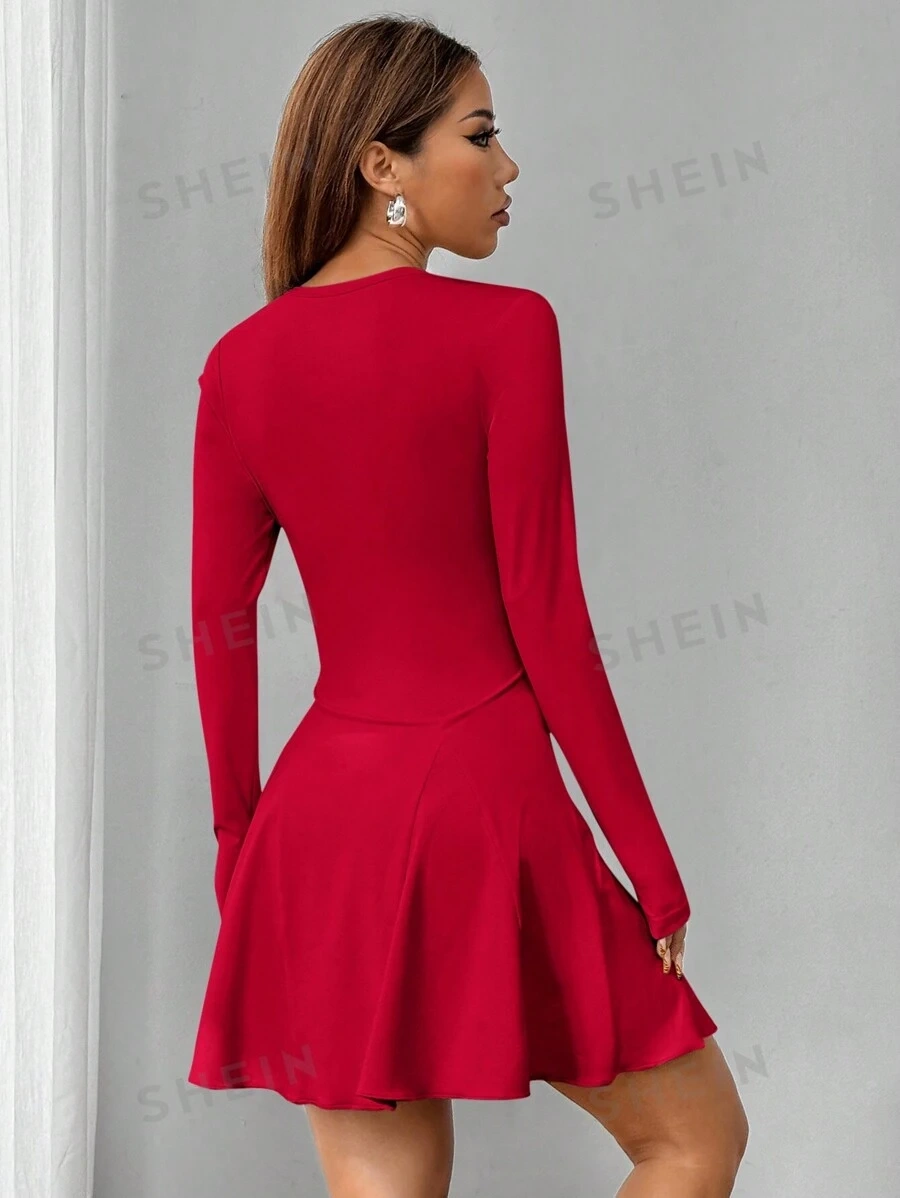 Krátké šaty červené - M - 5